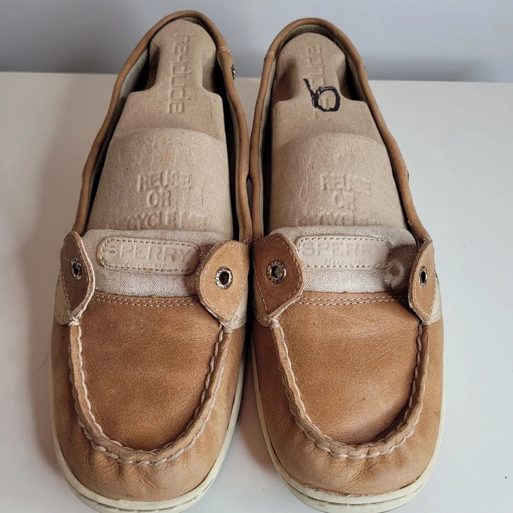 No Laces Sperry Angelfish Varsity Boat Shoe Metallic Size Women's 11 - Picture 4 of 11